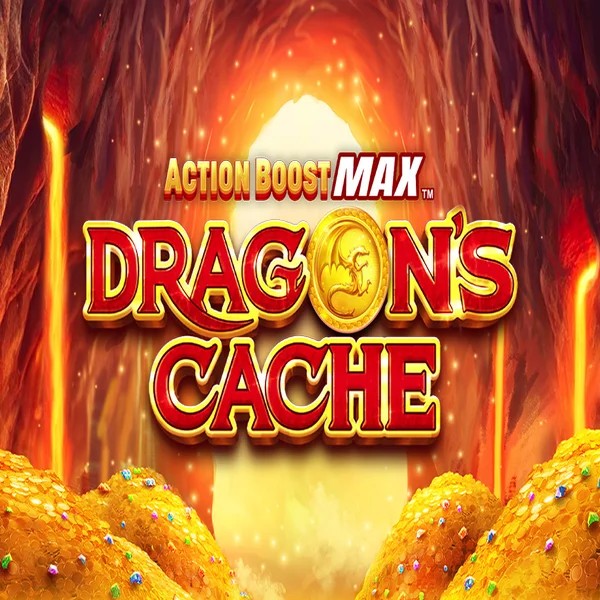 Action Boost Max Dragon's Cache logo by SpinPlay Games at Vivaspin Casino