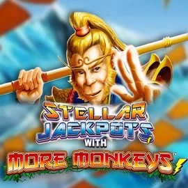 Stellar Jackpots with More Monkeys slot logo by Lightning Box Game at Vivaspin Casino